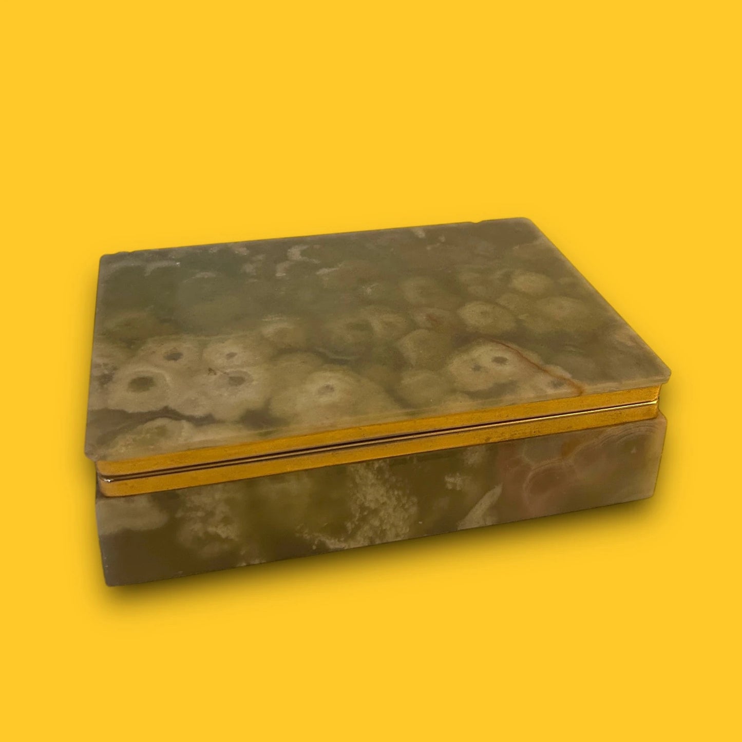 Vintage 1960s Onyx Marble Jewellery Box