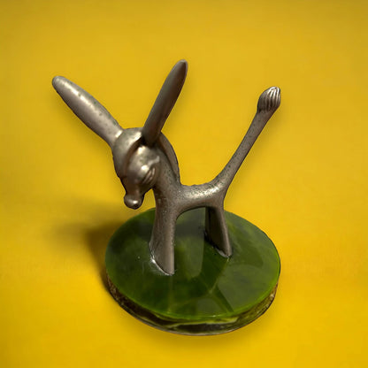 Vintage 1960s Silver Plated Donkey Ring Holder