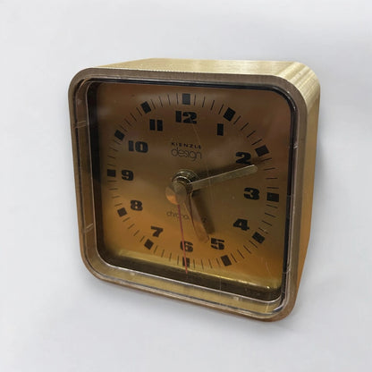Mid Century Kienzle Square Brass Table Clock