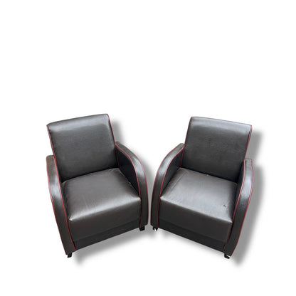 Pair of Vintage 1980s Club ArmChairs – Postmodern Lounge Armchairs