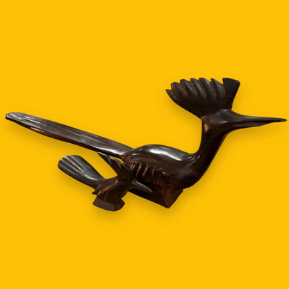 Mid Century Dark Wood Road Runner Pair of Sculptures