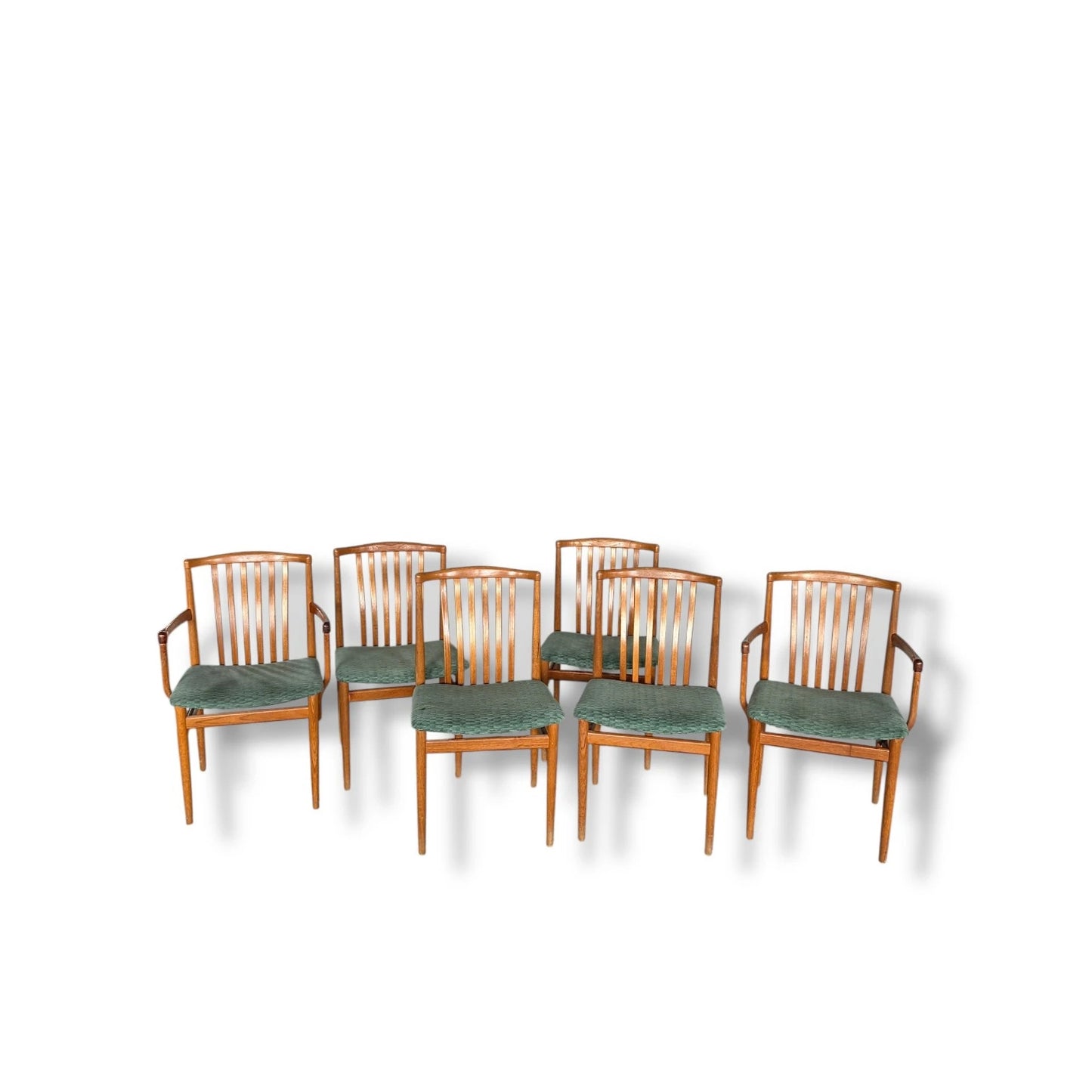 Mid Century Modern Set of Six Teak Wood Dining Chairs from Vamdrup