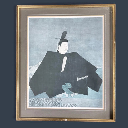 Vintage Japanese Art Print – First Shogun Portrait | Framed Gold-Toned Wall Art