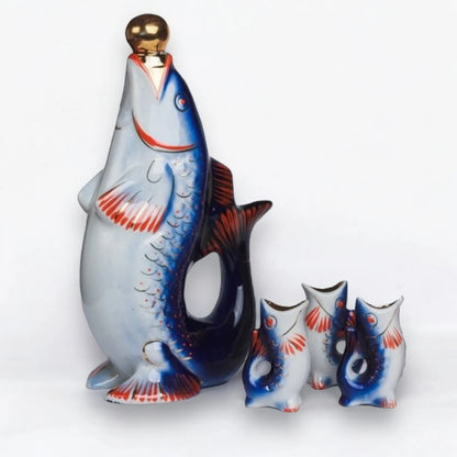Vintage 1970s USSR Fish Decanter Set