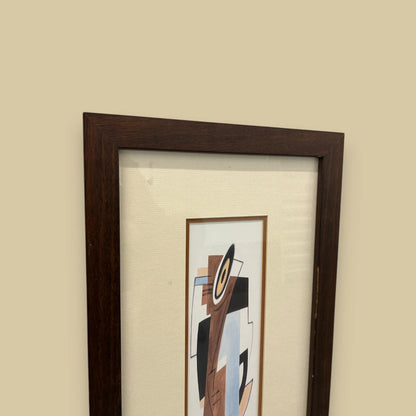 Vintage 1980s Alfred A Gockel Abstract Framed Art