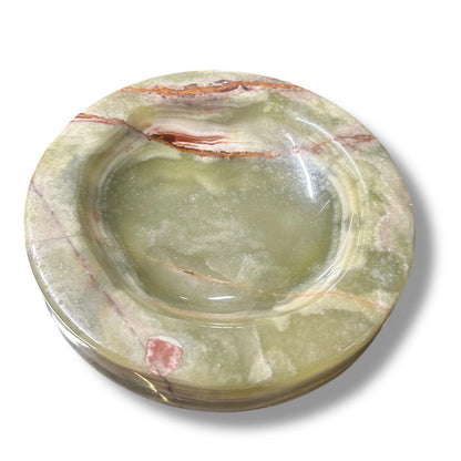 Mid Century Modern Round Onyx Marble Ashtray