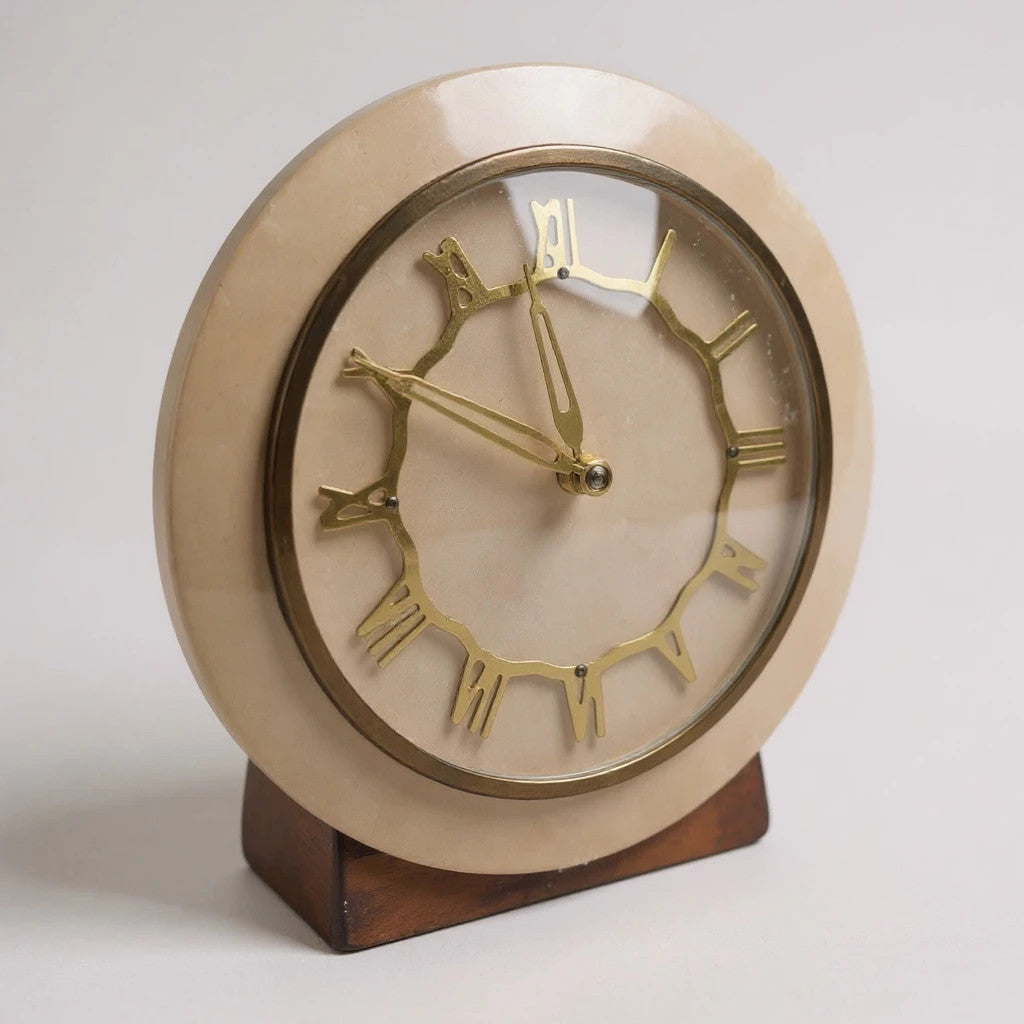 Vintage Metamec Clock | Mid-Century Marble Effect Mantel Clock