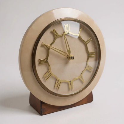 Vintage Metamec Clock | Mid-Century Marble Effect Mantel Clock