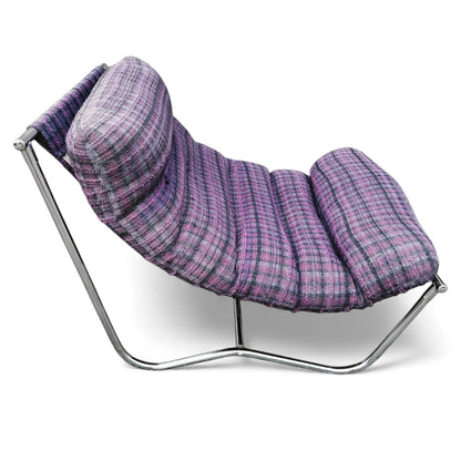 1970s Sling Chair in the Style of Peter Hoyte / Gillis Lundgren Mid-Century Chrome Lounge Chair