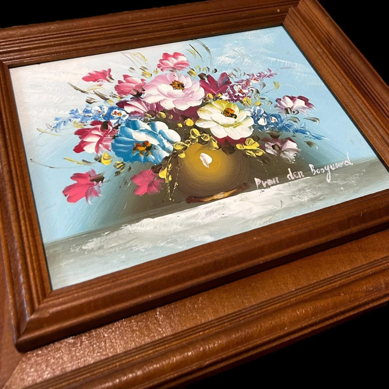 Vintage 1960s Hidden Compartment Floral Picture Frame
