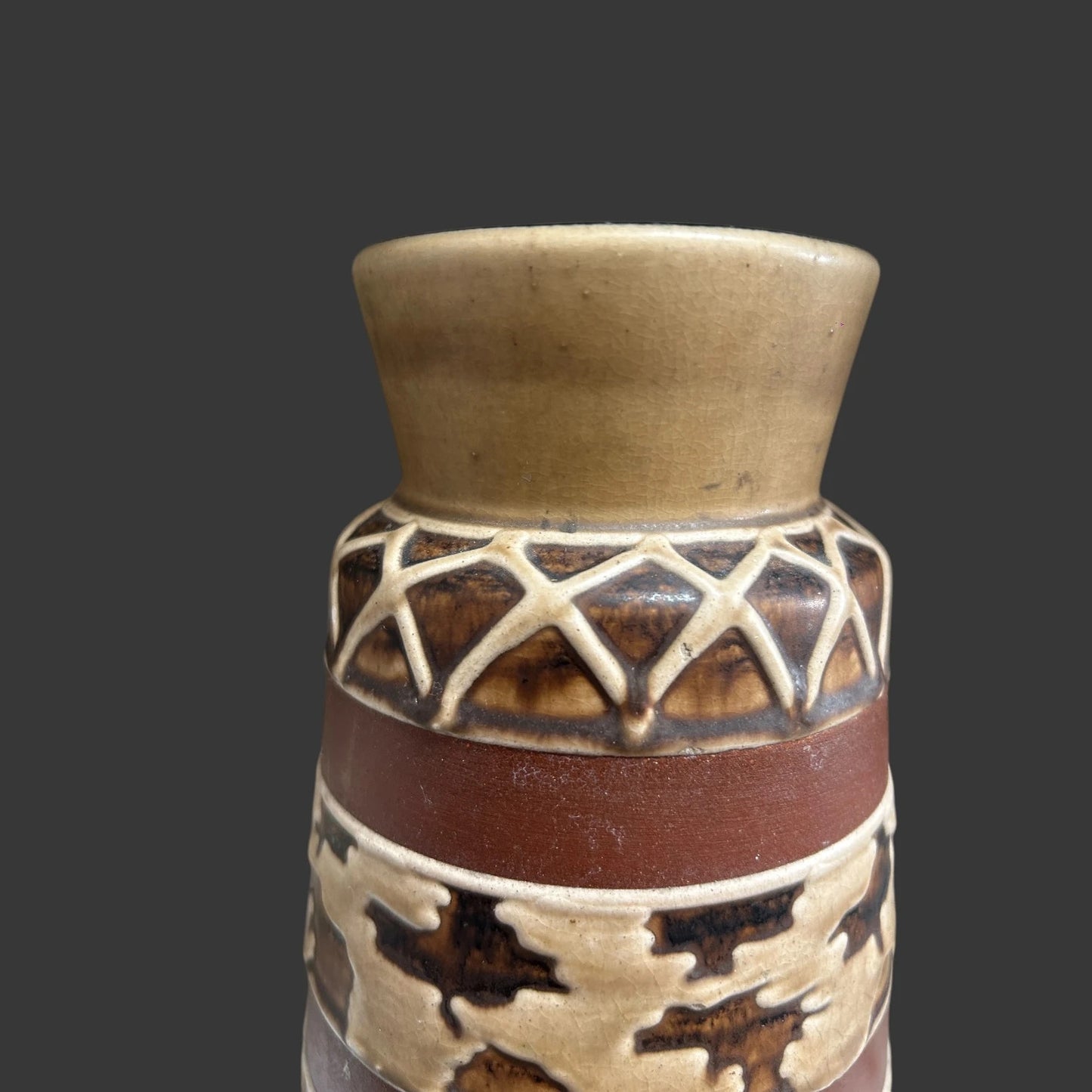 Mid Century Brown West German Vase