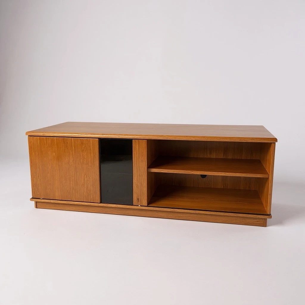 Mid Century German Teak & Glass Media Unit / TV Stand