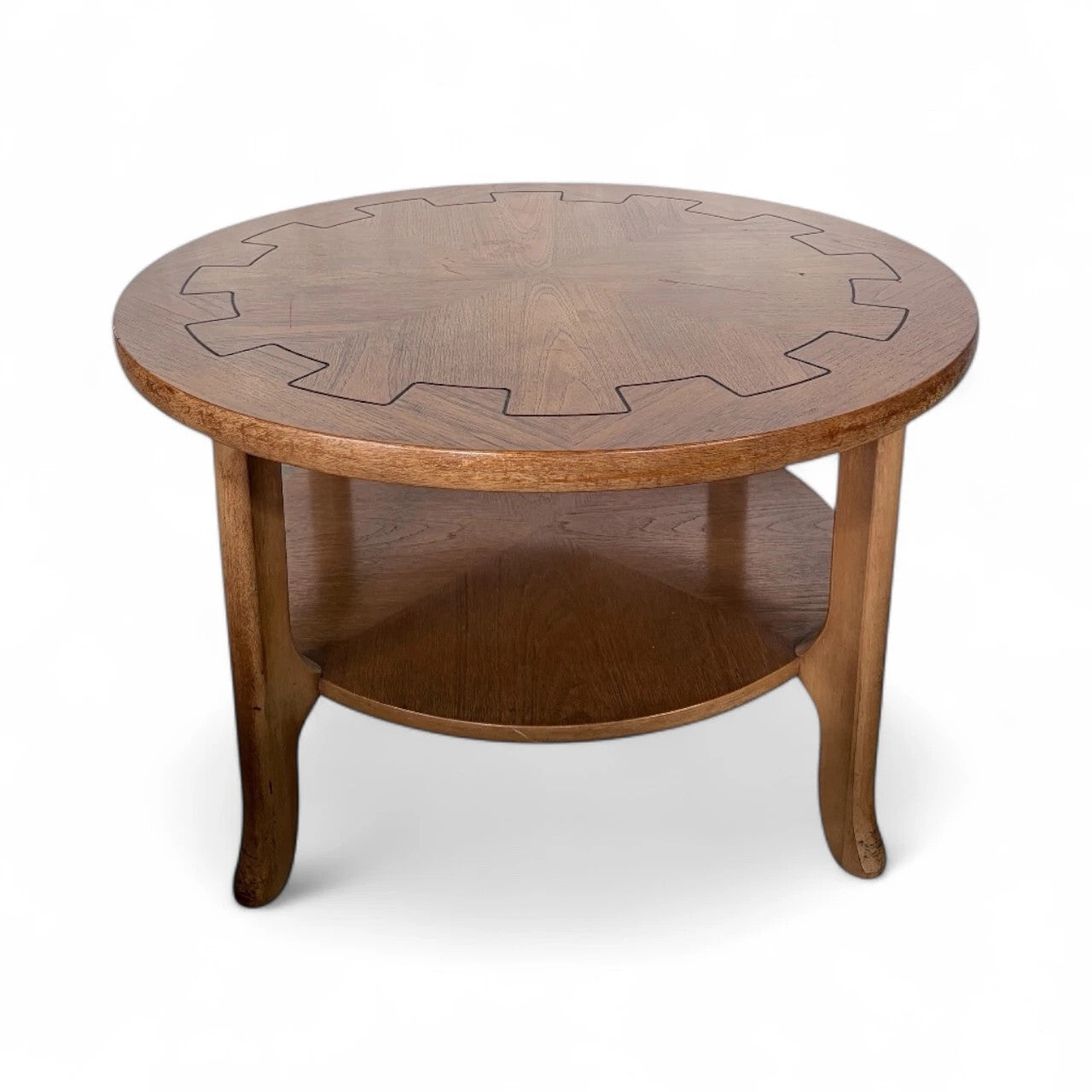Nathan Teak Cog Coffee Table | Mid-Century Round Table