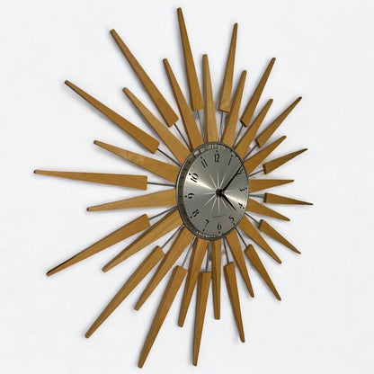 Mid Century Newgate Sunburst Wall Clock