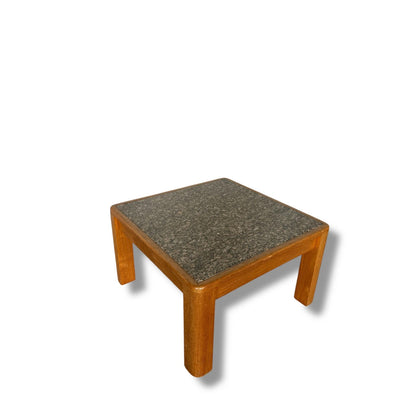 Mid Century Danish Teak & Granite Coffee Table | Brutalist Design