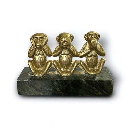 Mid Century Brass Wise Monkeys