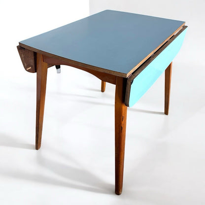 Mid Century Blue Formica Drop Leaf Table Retro Kitchen MCMr