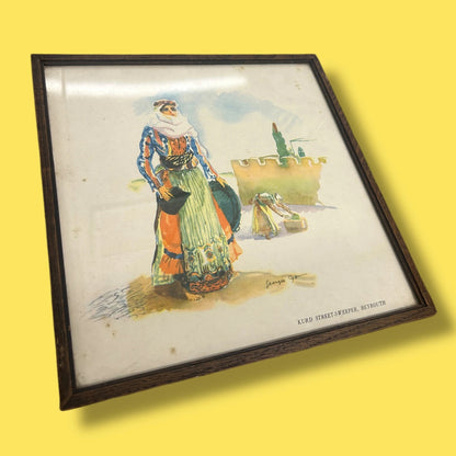 Vintage Lebanese Art Georges Cyr Framed Print