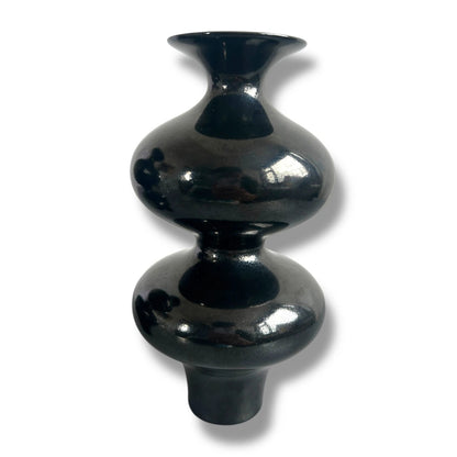 Mid Century Modern Pair of Ebony Contemporary Vases