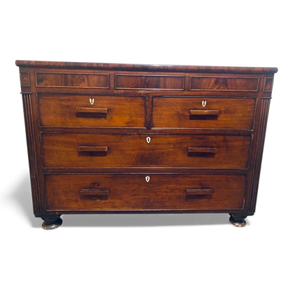 Antique Mahogany Chest – 19th Century Vintage Chest Drawers with Secret Compartment