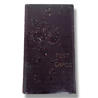 Vintage Victorian Era Postcards Photo Album Leatherback Book