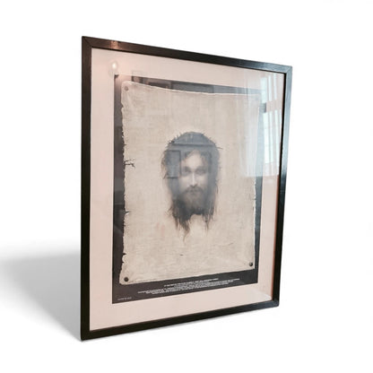 Framed “Head of Christ” Print on Linen – After Gabriel Cornelius von Max