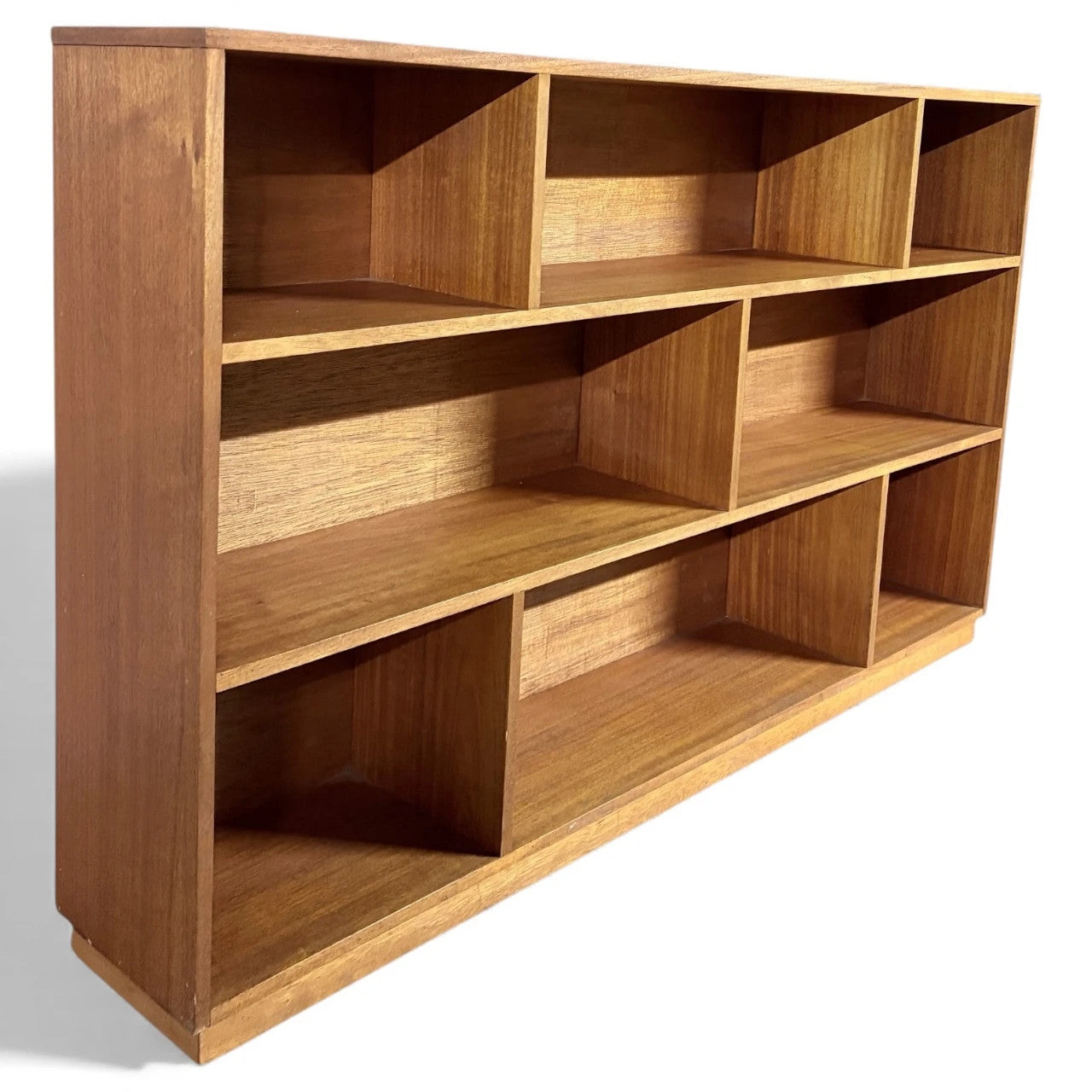 Mid Century Teak Bookcase – Danish Horizontal Shelf With Open Compartments — view 2