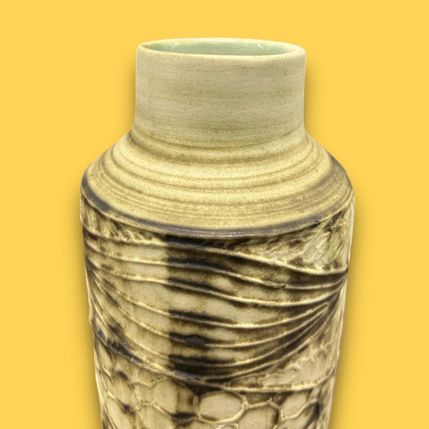Mid century carn Cornish pottery troika style vase