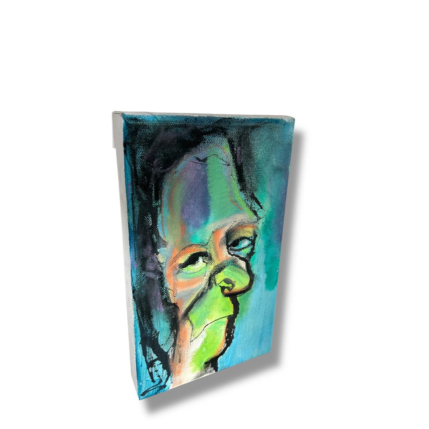 Neo-Expressionist Portrait Painting | Vintage Outsider Art on Canvas