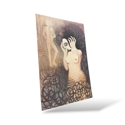 Original 1971 Abstract Nude Painting | Vintage Surreal Figurative Artwork on Canvas