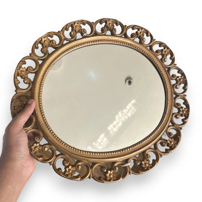 Vintage 1980s Gilt Oval Mirror