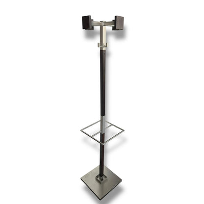 Mid Century Modern Coat Stand | Vintage 1960s Chrome & Wood Hall Stand
