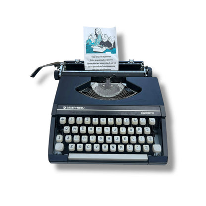 Vintage Typewriter - 1970s Silver Reed Silverette Black Mechanical Typing Machine