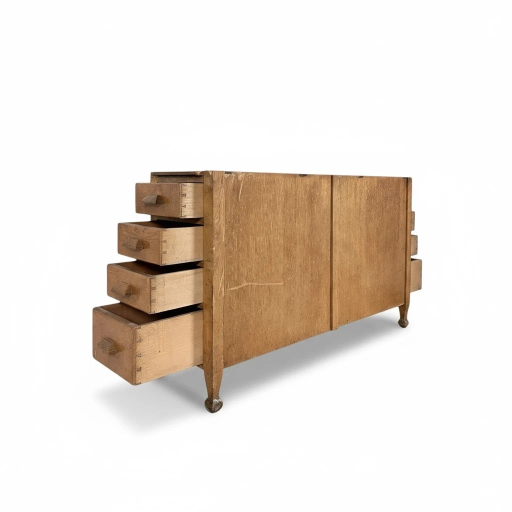 Oak Partner Desk Cabinets – Twin-Sided Filing Drawers
