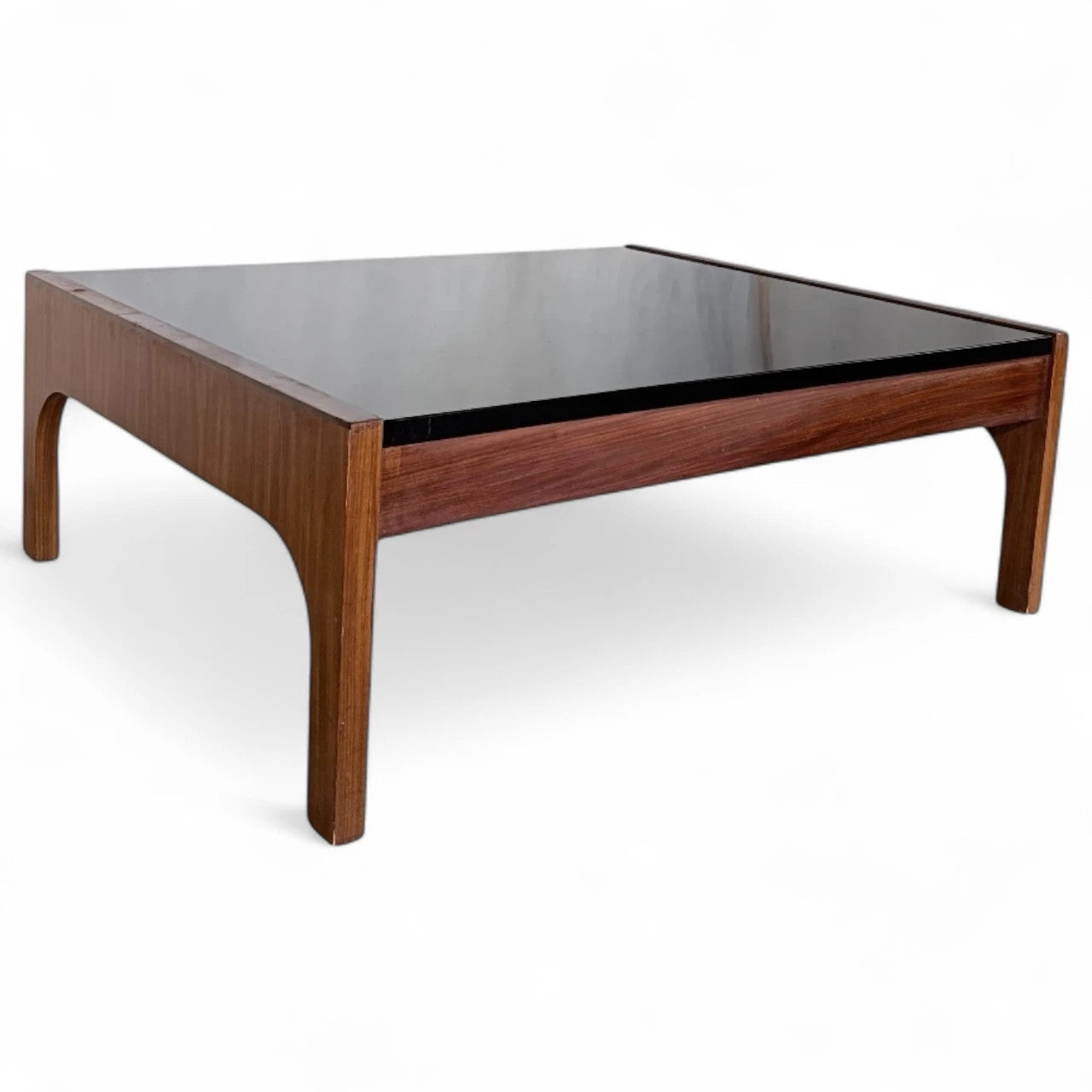 Guy Rogers Teak & Black Formica Coffee Table | Mid-Century Modern Square Table