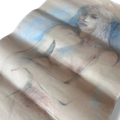 Vintage 1980s Nude Watercolour Painting