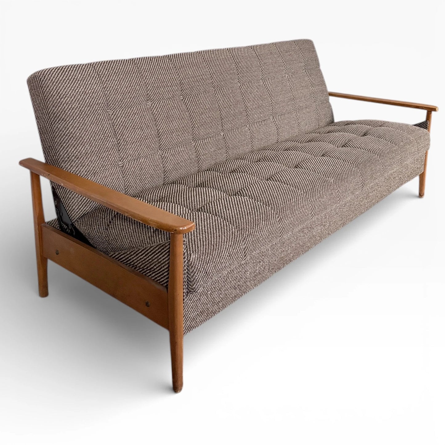 Mid Century Day Bed – Danish Convertible Sofa Bed With Solid Wood Frame