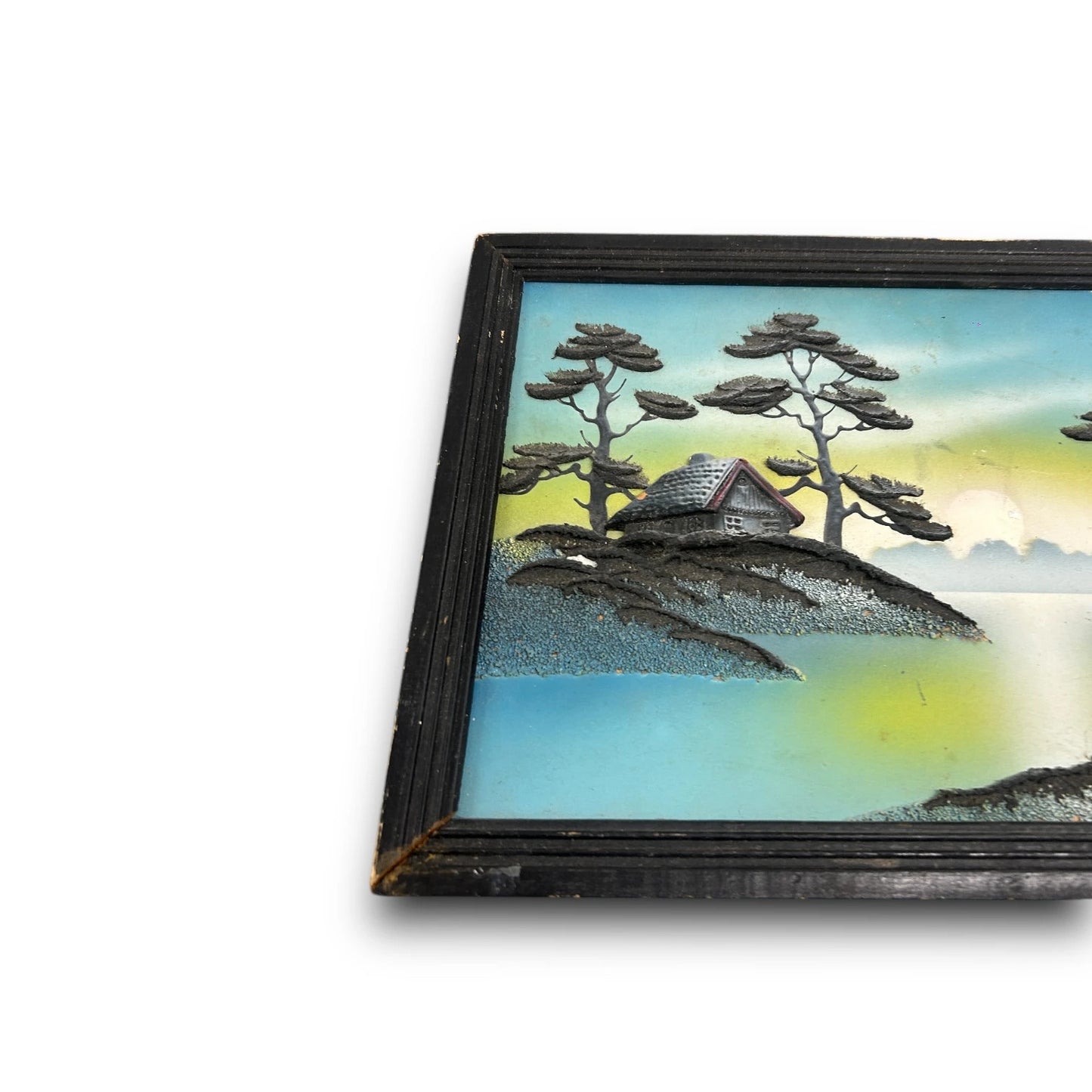 Vintage 1980s Chinese 3D Landscape framed Art