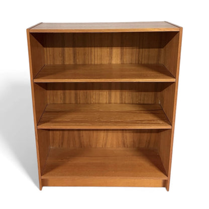 Mid Century Bookcase - Vintage Teak Wood Storage Unit | Compact Three Shelf Design — view 2