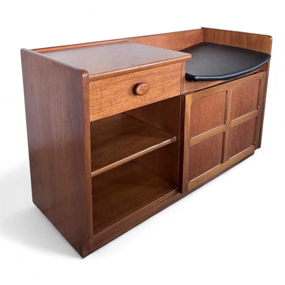 Nathan Mid-Century Teak Telephone Table with Drawer & Seat