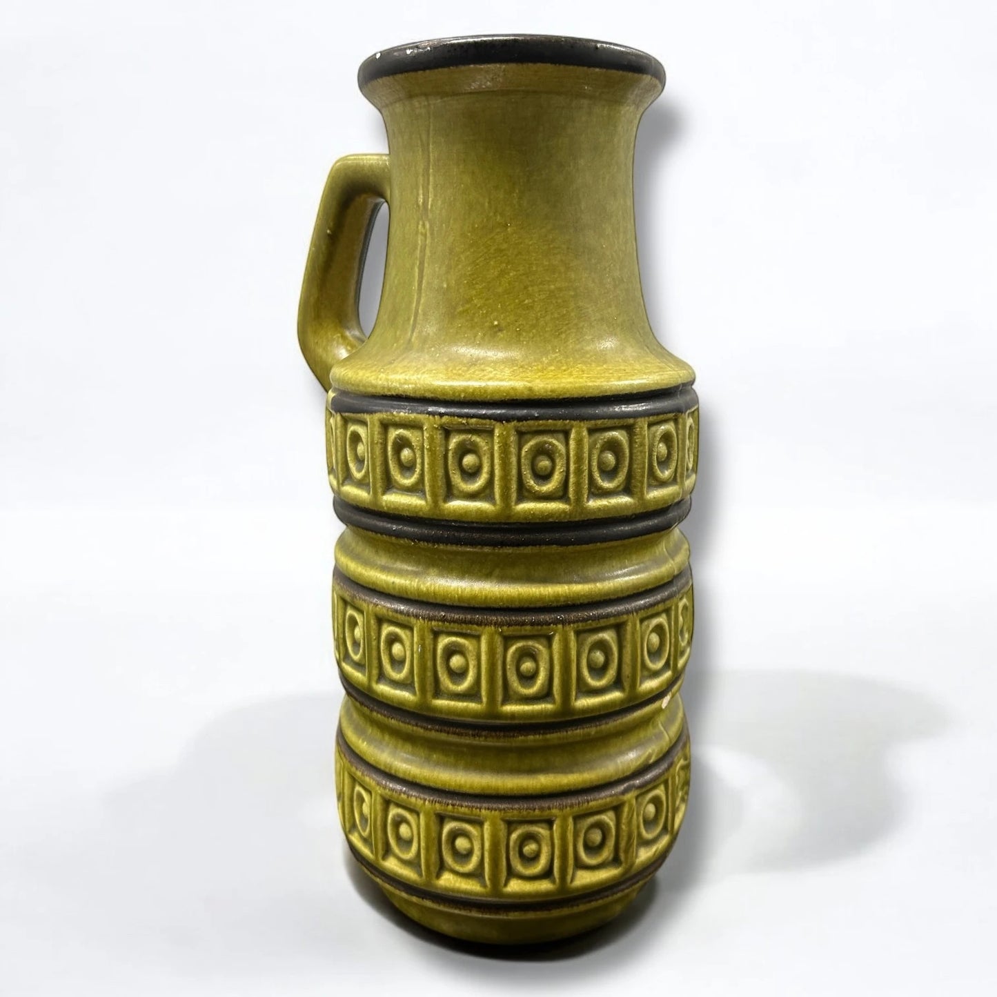 Mid Century West German Scheurich Green Vase