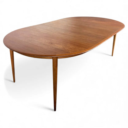 Extending Teak Dining Table – Mid Century Oval Round Leaf by Kai Kristiansen