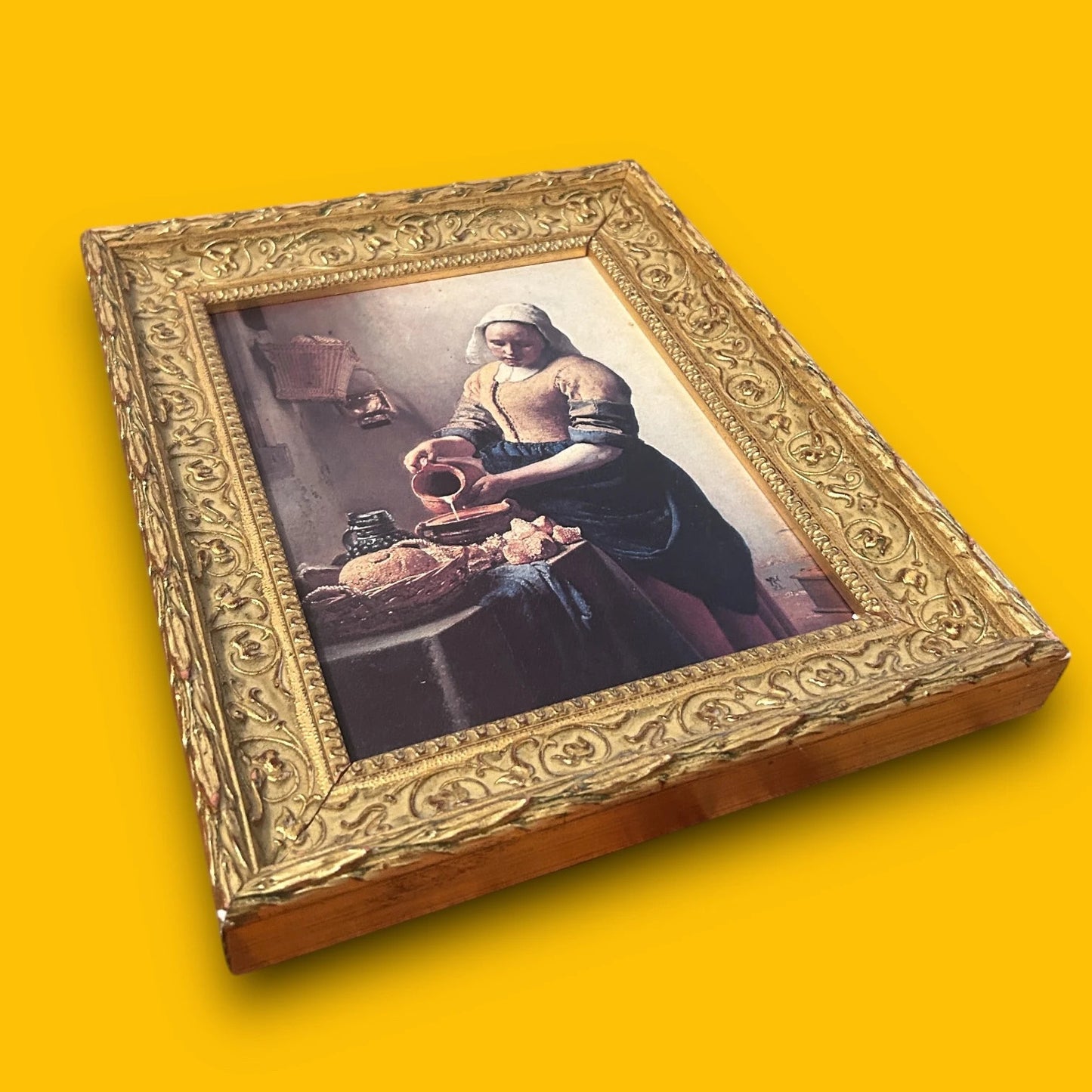 Vintage 1970s Johannes Vermeer Milkmaid Gilt Frame