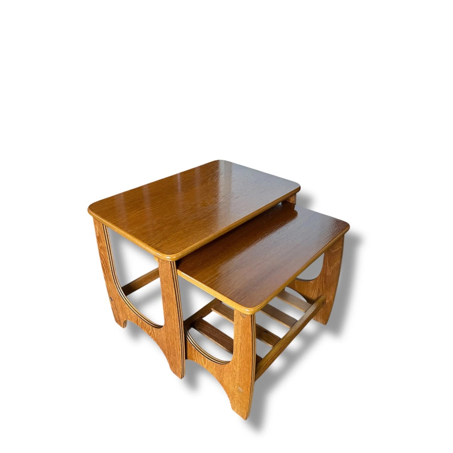 Mid Century Modern Set of Three Teak Wood Nesting Tables