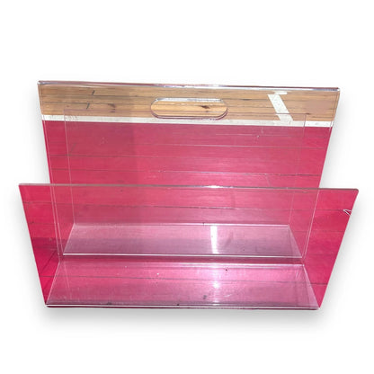 Mid century transparent magazine rack
