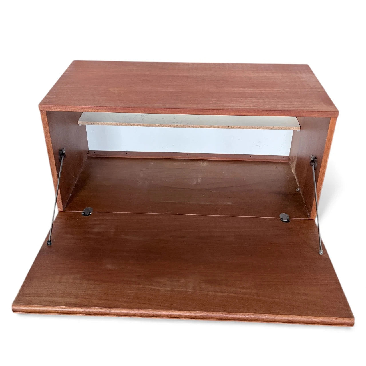 Beaver & Tapley Modular Wall Cabinet – Mid-Century Modern Teak Drop-Front Unit