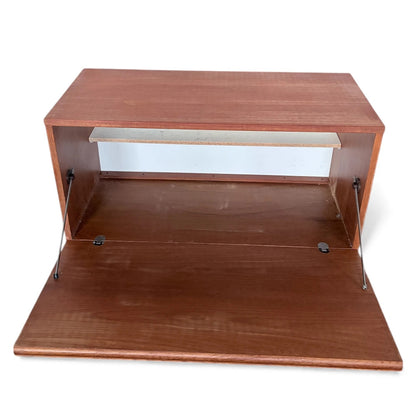 Beaver & Tapley Modular Wall Cabinet – Mid-Century Modern Teak Drop-Front Unit
