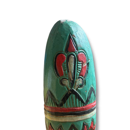 Vintage 1990s Carved Wood Indonesian Tabletop Mask Art Sculpture
