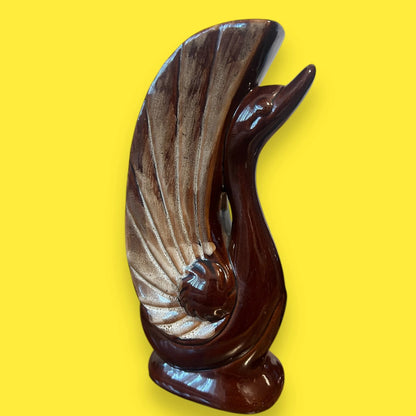 Vintage 1960s Pair of Earth Brown Duck Vases