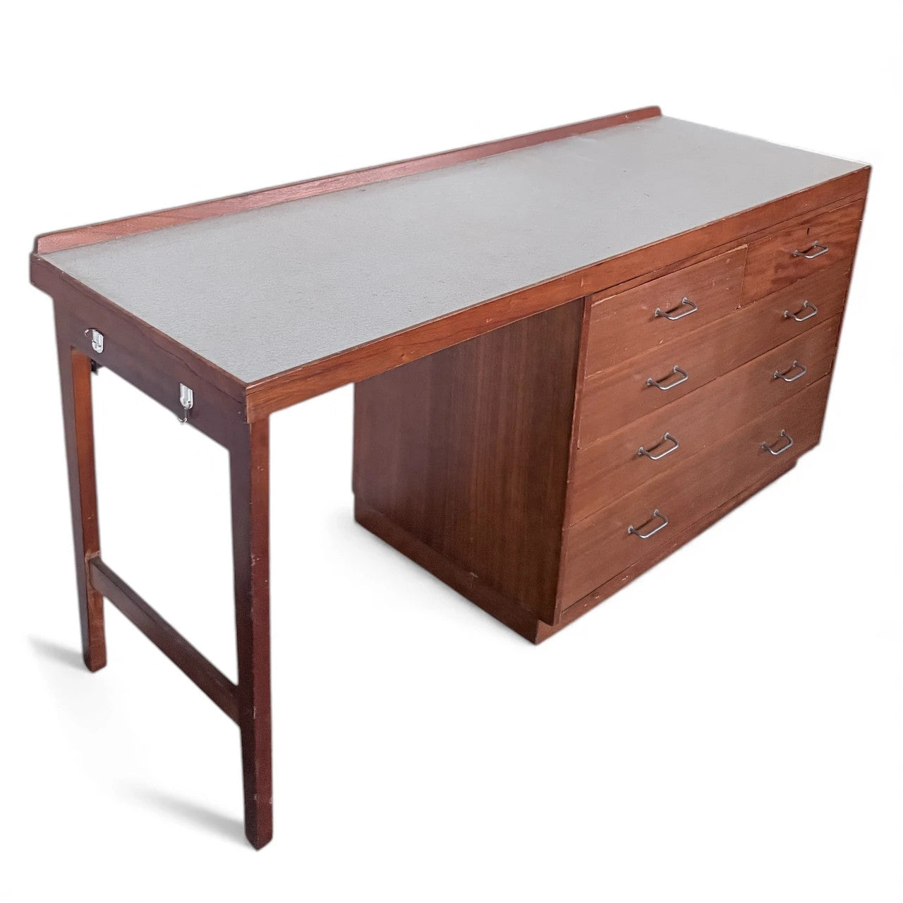 Remploy MOD Desk – Mid-Century Teak & Formica British Utility Office Desk